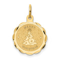 14k MERRY CHRISTMAS with Tree 15mm Engravable Disc Charm, 21 x 15 mm
