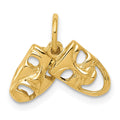 14k Comedy/Tragedy 2-Piece Charm, 14 x 11 mm