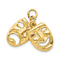 14k Comedy Tragedy 2-Piece Charm, 20 x 22 mm