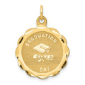 14k GRADUATION DAY with Cap 20mm Engravable Disc Charm, 26 x 20 mm