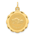 14k SWIMMING 19mm Engravable Disc Charm, 25 x 19 mm