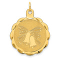 14k Wedding Bells 23mm Engravable Disc Charm, 27 x 23 mm