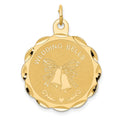 14K WEDDING BELLS 23mm Engravable Disc Charm, 28 x 23 mm