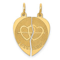14k 2-Piece I LOVE YOU Charm, 22 x 17 mm