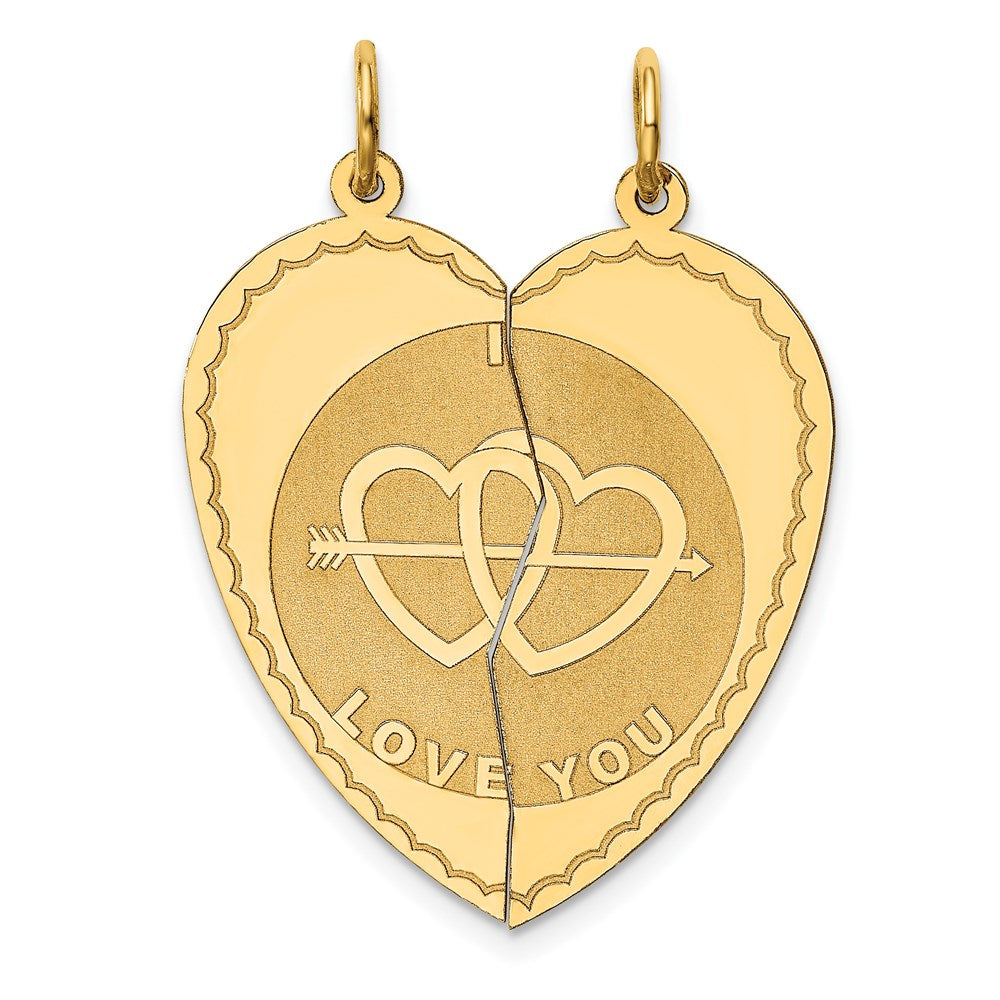 14k 2-Piece I LOVE YOU Charm, 31 x 24 mm