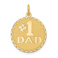 14K #1 DAD 19mm Engravable Disc Charm, 25 x 19 mm