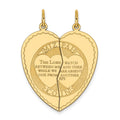 14K MIZPAH COIN 2-piece Heart Charm, 33 x 26 mm
