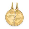 14K MIZPAH COIN 2-piece Round Charm, 22 x 17 mm
