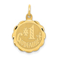 14K #1 GODFATHER 19mm Engravable Disc Charm, 17.1 x 19 mm