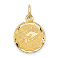 14k GRADUATION DAY with Cap 14mm Engravable Disc Charm, 20 x 14 mm