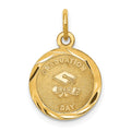 14k GRADUATION DAY with Cap 13mm Engravable Disc Charm, 20 x 13 mm