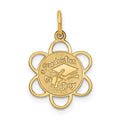 14k GRADUATION DAY Scalloped Edge Charm, 21 x 15 mm