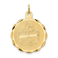 14k ON GRADUATION DAY with Diploma Engravable Disc Charm, 29 x 22 mm