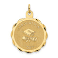 14k GRADUATION DAY with Diploma Engravable Disc Charm, 29 x 22 mm