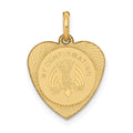 14k Polished MY CONFIRMATION with Dove Heart Disc Charm, 19 x 13 mm