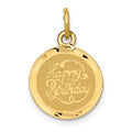 14k HAPPY BIRTHDAY 13mm Engravable Disc Charm, 18 x 13 mm