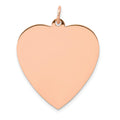 14K Rose Gold Polished Engravable 25mm Heart Disc Pendant, 32 x 25 mm