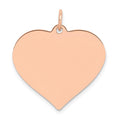 14K Rose Gold Polished Engravable 24mm Heart Disc Pendant, 26 x 24 mm