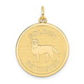14k GOLDEN RETRIEVER 20mm Engravable Disc Dog Charm, 26 x 20 mm