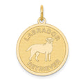 14k LABRADOR RETRIEVER 20mm Engravable Disc Dog Charm, 26 x 20 mm