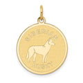 14k SIBERIAN HUSKY 20mm Engravable Disc Dog Charm, 26 x 20 mm