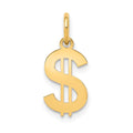 14k Polished Dollar Sign Charm, 17 x 7.5 mm