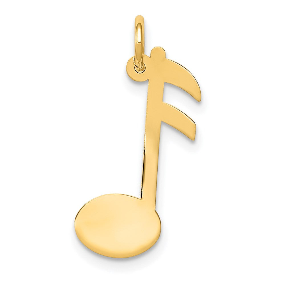 14k Polished Musical Note Charm, 22 x 12 mm