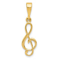 14k Treble Clef Charm, 30 x 10 mm