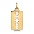 14k Polished Razor Blade Charm, 25 x 12 mm