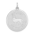 14k White Gold GOLDEN RETRIEVER 20mm Engravable Disc Dog Charm, 26 x 20 mm