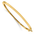 14k 2.5mm Polished Solid Hinged Oval Bangle Bracelet, 6.75 x 2.5 mm