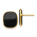 14k 17x15mm Black Onyx Post Earrings, 17 x 15 mm