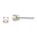14k White Gold 3.5mm June/Freshwater Cultured Pearl Stud Earrings, 3 x 3 mm