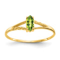 14k 6x3 Marquise Peridot Birthstone Ring, 0.2 ct, Size 7