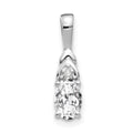 14k White Gold 6x4 Oval April/White Topaz and Diamond Pendant, 0.556 ct, 16 x 4 mm