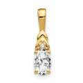 14k 6x4 Oval April/White Topaz and Diamond Pendant, 0.556 ct, 16 x 4 mm