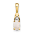 14k 6x4 Oval October/Opal and Diamond Pendant, 0.556 ct, 16 x 4 mm