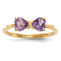 14k Polished February/Amethyst Bow Size 7 Ring, 0.8 ct