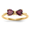 14k Polished June/Rhodolite Garnet Bow Size 7 Ring