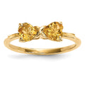 14k Polished November/Citrine Bow Size 7 Ring, 0.8 ct