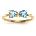 14k Polished December/Light Swiss Blue Topaz Bow Size 7 Ring, 1.1 ct
