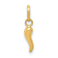 14k 3-D Italian Horn Charm, 12 x 3 mm