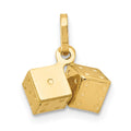 14k  3-D Dice Charm, 11 x 11 mm