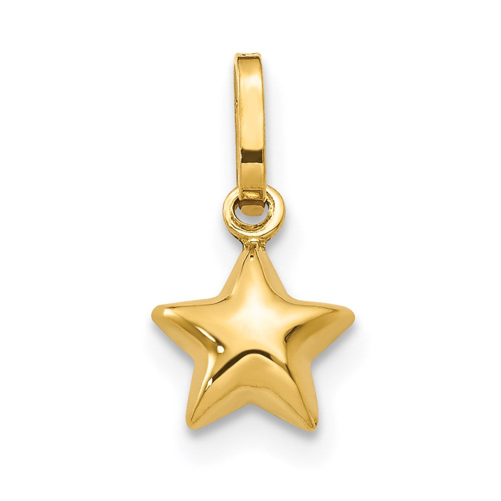 14k 3-D Puffed Star Charm, 13 x 6 mm