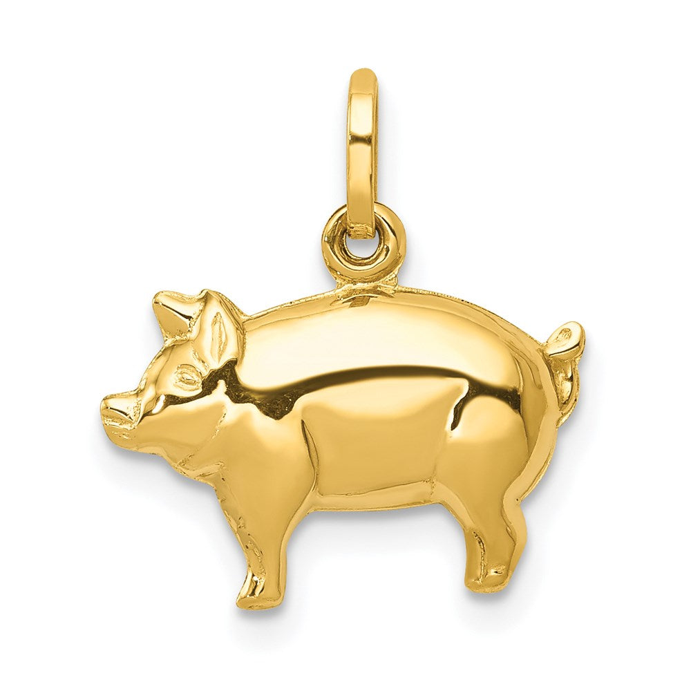 14k Pig Charm, 16.5 x 16 mm