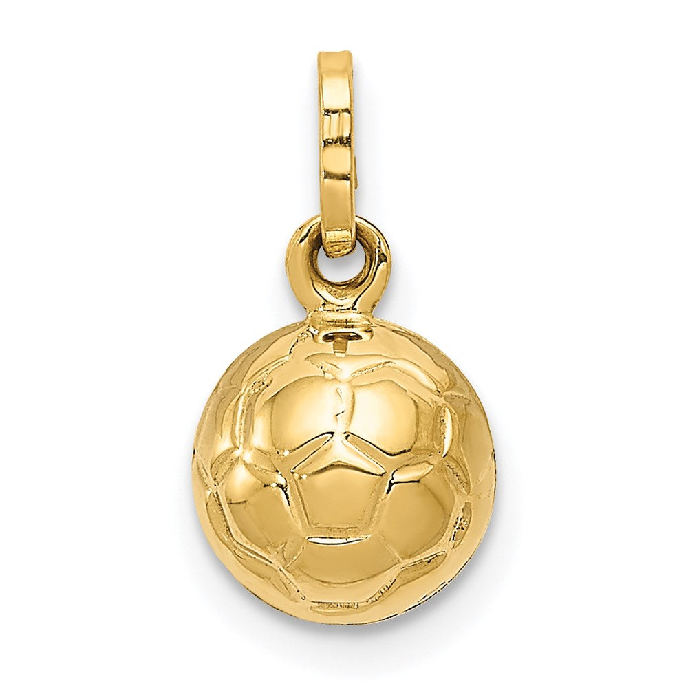 14k 3-D Soccer Ball Charm, 13 x 8 mm