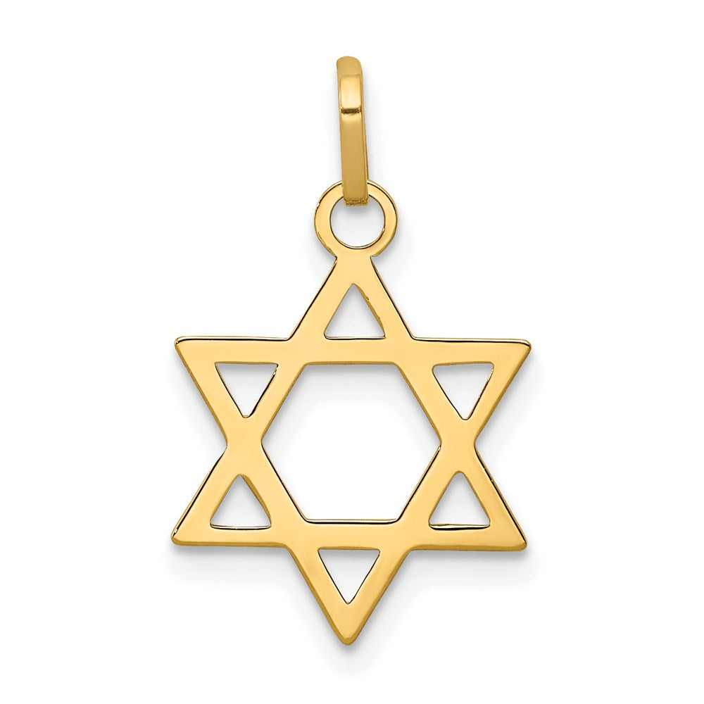 14k Star of David Pendant, 21 x 14 mm