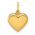 14K Polished 3-D Puffed Heart Pendant, 15 x 10 mm