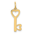 14K Polished Hearts Key Charm, 20 x 7 mm