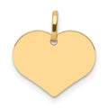14K Polished Engravable 14mm Heart Disc Pendant, 14 x 14 mm